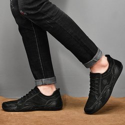 Der Trend zu Herren-Freizeitschuhen aus Schweinsleder, modische, atmungsaktive Sportschuhe, rutschfeste, bequeme Business-Schuhe 40
