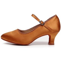 Moderne Tanzschuhe Frauen Walzer Tanzschuhe Absätzen 5CM Latin Ballsaal Schuhe 40 braun