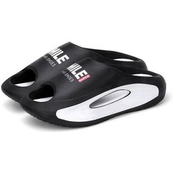 Sommer Sneaker Hausschuhe Für Frauen Männer Dicken Boden Plattform Rutschen Weiche EVA Hohl Unisex Sport Sandalen Casual Strand Schuhe 42-43 schwarz