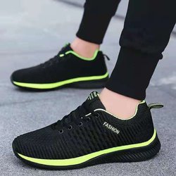 Herrenschuhe mit Schnürung, Damen-Freizeitschuhe, leichte Tenis-Wanderschuhe, bequem, atmungsaktiv, Unisex, Masculino, Zapatillas Hombre 48 grün/schwarz