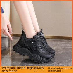 Damen Herbst 2024 Neue Sportschuhe Vielseitige High Heel Einzelne Dicke Sohle Petite Damen 38