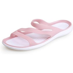 Beliebte Sandalen ohne Absätze Frau Sommer 2024 EVA Einfarbig Casual Hausschuhe Frauen Flache Gelee Schuhe Damen Strand Sandale 40 38 rosa