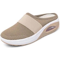 35-43 Damen-Freizeitsandalen, rutschfeste Plateau-Sandale, atmungsaktive Mesh-Lochschuhe, Outdoor-Walking-Hausschuhe 42 khaki