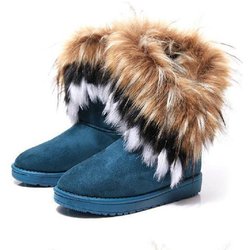 2024 Große Damen-Schneestiefel mit Kunstfell und Samtfutter 40 grün