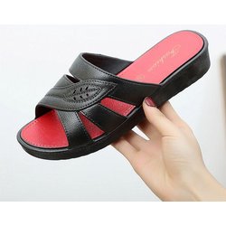 Hausschuhe Frauen Sommer Äußere Weichen Boden Mode Alle-spiel Hause Dicken Boden Anti-slip Bad Mittleren Alters Damen sandalen 40 schwarz