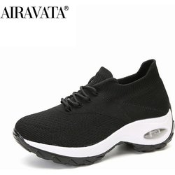 Damenmode Freizeitschuhe Erhöhte Shake-Schuhe Luftkissen Atmungsaktive rutschfeste Turnschuhe 39 schwarz/weiß