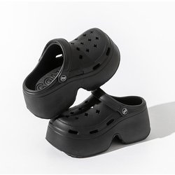 Chunky Plateau Clogs Damen Sommer Strand Keil High Heels Sandalen Damenmode EVA Dicke Sohle Hausschuhe 39 schwarz