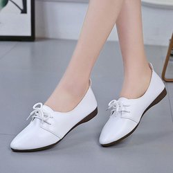 Kleine Lederschuhe mit Sehnensohle, weiche Sohle, Damenschuhe, spitze Zehenschuhe, flache Damen-Lederschuhe sind leicht, weich und bequem 38