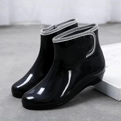 Sunny and Rainy Two-Wear Fashion Regenstiefel Damen Kurze Regenstiefel Erwachsene rutschfeste Wasserschuhe Frauen Küche Gummischuhe Plus Samt 35