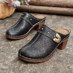 Stilvolle Pantoletten mit geschlossener Spitze, weicher Sohle und Slip-On-Design – bequeme Laufschuhe 41 schwarz