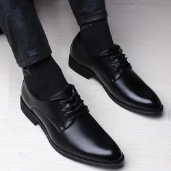Herren Business Lederschuhe Britische Schnürschuhe Jugend Formelle Kleidung Einfache All-Match-Hochzeits-Mokassinschuhe 43