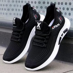 Herbst Atmungsaktive Mesh Schuhe Mode Vielseitige männer Kleine Weiße Schuhe Casual Licht Weiche Sohle Turnschuhe 43 schwarz