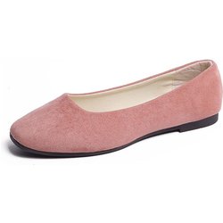 Damen- und Mädchen-Schuhe, einfarbig, Übergröße, flach, flach, bequem, lässig, Einzelschuhe, 19 Farben 41 rosa