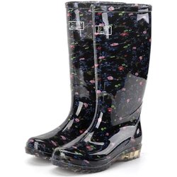 Regenschuhe Damen Hohe Stiefel Erwachsene Mittelgroße Stiefel Rutschfeste Lange Stiefel Hohe Stiefel Überschuhe Gummiüberschuhe Frühling und Sommer Home 39 schwarz