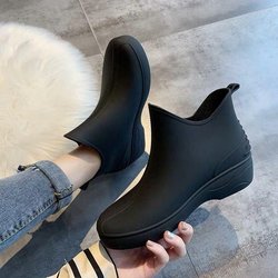 Sommermode Kurze Low Top Regenstiefel Rutschfeste Autowaschschuhe Gummischuhe 40 schwarz
