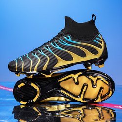 Mode Unisex Fußball Schuhe Fußball Stollen Fußball Stiefeletten Jugend Training Turnschuhe Outdoor Sport Schuhe 36 schwarz
