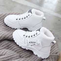 Winter Damen Schuhe Lace Up Frauen Turnschuhe Schnee Stiefeletten Wasserdichte Warme Plattform Botas Frau Schuhe 40 weiß