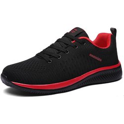 FASHION SHOES Atmungsaktive Sport-Turnschuhe für Herren, Sport-Laufschuhe, Outdoor-Damen-Tennis-Turnschuhe 46 schwarz/rot