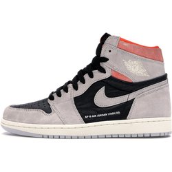 Air Jordan 1 Retro High OG Neutral Grau Herren Sneakers Hyper-Crimson-Weiß-Schwarz 555088-018 44.5