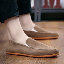 Atmungsaktive Herrenschuhe für den Sommer, alte Peking-Segeltuchschuhe, koreanische Version der Bohnenschuhe, Freizeitschuhe, Fahrschuhe, faule Schuhe, Stoffschuhe für Herren 45 kamelfarben