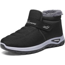 Damenschuhe Baumwollschuhe Baumwollstiefel Fleece Verdickte Damenstiefel Schneestiefel Stiefeletten 41 schwarz