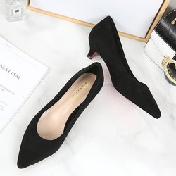 Rote Absätze Neue Kaschmir Damen Schuhe Große Größe Arbeitsschuhe Damen Kleiner Absatz Schwarz Spitz Niedrige Absätze Damen Stilettos 43 schwarz