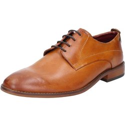 BASE LONDON Herren Script Gewaschene Leder Oxford Schuhe 8 UK hellbraun