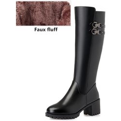 Frauen Echtes Leder Winter Wolle High Heel Hohe Stiefel Große Größe Warme Schnee Stiefel Frauen 37