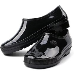 Four Seasons Fashion Herren Kurze Röhre Wasserdichte Gummischuhe Wasserstiefel Rutschfeste Regenstiefel Arbeitsregenstiefel 41 schwarz