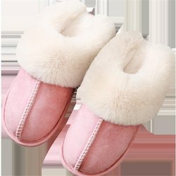 Plüsch Warme Home Flache Hausschuhe Leichte Weiche Bequeme Winter Hausschuhe Damen Baumwolle Schuhe Indoor Plüsch Hausschuhe 36-37 rosa