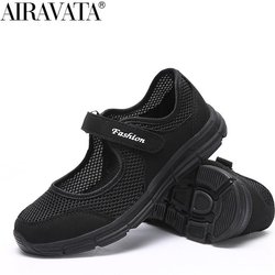 Damen-Sneaker, modisch, Outdoor, Mesh, lässig, atmungsaktiv, leicht, flach, bequem, Slip-on-Schuhe 38 schwarz
