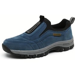 Herren Slip-On Wanderschuhe - Dick gepolsterte Sohle, Obermaterial aus atmungsaktivem Stoff, Leicht & Bequem für Outdoor-Walking 43 blau