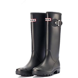 Modische Regenstiefel für Damen, kniehohe Wasserstiefel mit Schnalle, langes Rohr, hochwertige wasserdichte Schuhe, Damen-Gummi-PVC-Regenstiefel 41