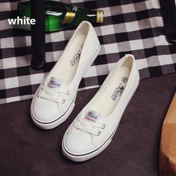 Beier 2025 Sommer-Canvas-Ballerinas für Damen: Freizeitschuhe im koreanischen Stil 37 weiß