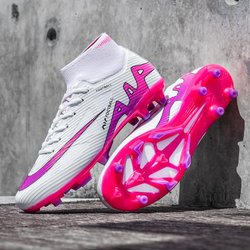 Neue nahtlose Fly-Woven Fußballschuhe Herren High-Top Jugend Erwachsenen Trainingsschuhe lange Stollen TF kurze Stollen 40