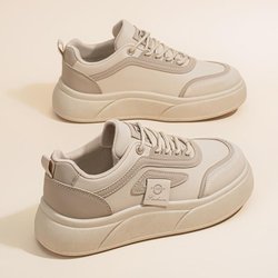 Neue Atmungsaktive Sommer Damen Schuhe Vielseitige Dicksohlige Sport- und Freizeit-Board-Schuhe für Damen 38 khaki