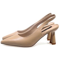 WTEMPO Frauen Vielseitig Sandalen Weichem Leder Spitz Einfarbig Komfortable und Elegante Temperament Vielseitig High Heels Dropshipping Großhandel 41 apricot