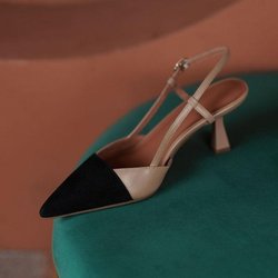 WTEMPO Vielseitige High Heel Schuhe Toe Wrap frauen Weichem Leder Komfortable Farbe Passenden Elegante Dünne Ferse Spitz Sandalen Dropshipping Großhandel 34 apricot