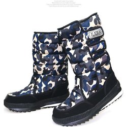 Herren-Schneestiefel, Plateausohle, gefüttert in der Wadenmitte, wasserdichte Schneestiefel, warm 42 grau