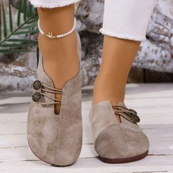 2024 Weiches Leder Lässige Slipper Ballerinas für Damen, Übergröße 43 38 hellbraune