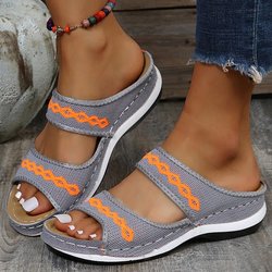 Damen Sandalen Orthopädische Hausschuhe Sommerschuhe 41 grau