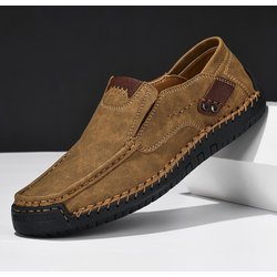 Handgefertigte Freizeitschuhe aus echtem Leder für Herren, bequem und atmungsaktiv, Mokassins für Herren, Business-Flachschuhe, Fahrschuhe, große Größe 38–48 43 khaki