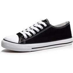Klassische Retro-Low-Top-Canvas-Schuhe für Damen – Nahtlose Lieferung 39 schwarz