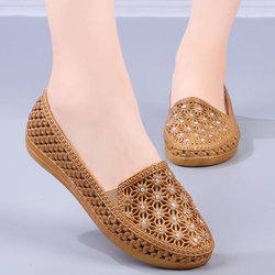 Sommer Damen Sandalen Loch Schuhe Damen Strandschuhe Reisen rutschfeste undichte Damen Sandalen Treibende Schuhe Arbeitsschuhe 40 braun