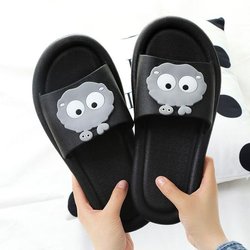 Hausschuhe Sommer süße Paar Hausschuhe Badezimmer Home Cartoon rutschfeste weiche untere Sandalen 44-45 schwarz