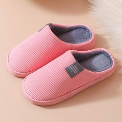 Rutschfeste Baumwollhausschuhe für Unisex mit klassischem Stoffetikett, luftgeblasener Sohle, ideal für den Einsatz zu Hause, nach der Geburt oder im Hotel. 42-43 rosa