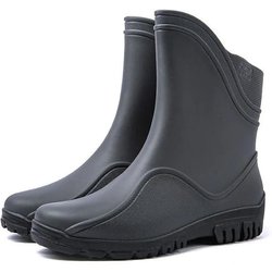 Herren Regenstiefel Kurze Röhre Rutschfeste Wasserschuhe Wasserdichte Mittelröhre Verschleißfeste Arbeitsschuhe Aus Gummi Für Die Autowäsche 39 grau