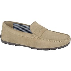 Roamers Herren-Loafer aus Wildleder mit quadratischer Zehenpartie 10 UK taupe