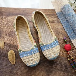 Alte Peking-Stoffschuhe für Damen, Mutterschuhe, Arbeit, weicher Boden, rutschfeste flache Schuhe, Sommer- und Herbst-Stickschuhe mittleren Alters 40 kamelfarben