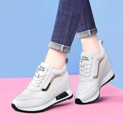 Damen High Top Sneaker Schnürschuhe Skateboard Schuhe Plateau Sneaker Schuhe mit Höhenabsatz 36 weiß